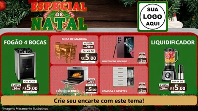 Modelo de TV para TV Horizontal com o tema Especial de Natal para Móveis e Eletro