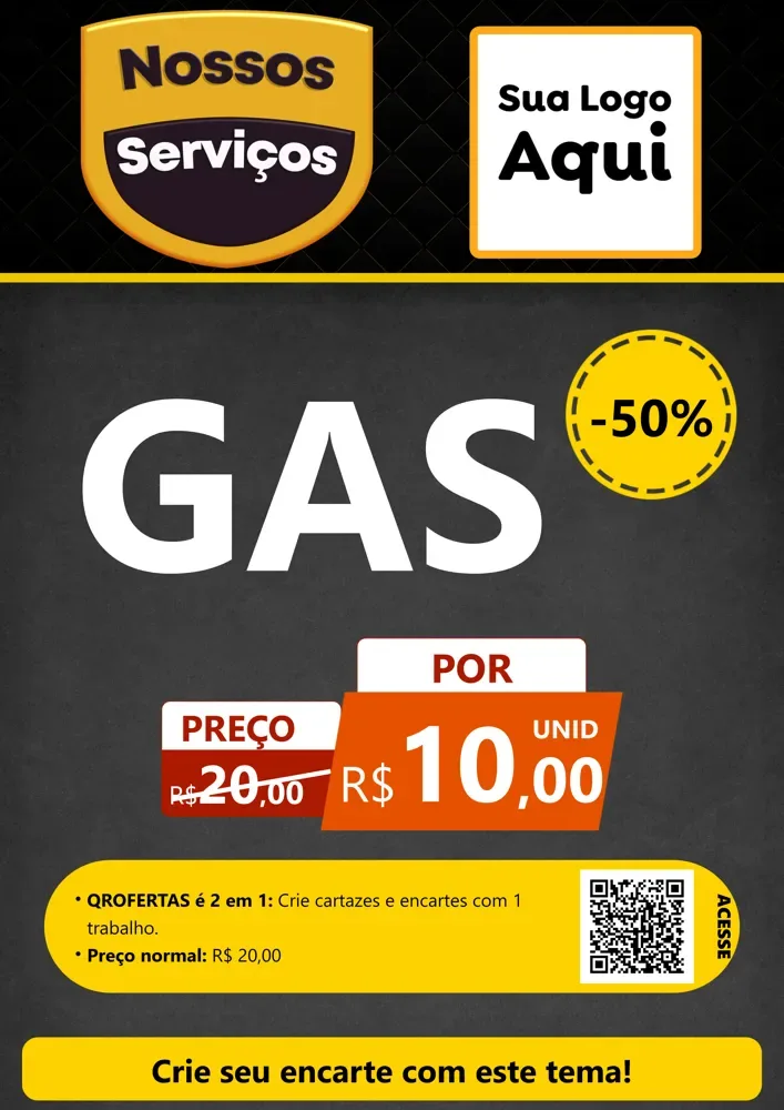 Modelo de Cartaz para Cartaz A4 Vertical com o tema Nossos Serviços para Água e gás