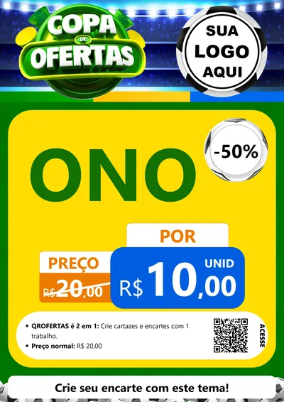 Modelo de Cartaz para Cartaz A4 Vertical com o tema Copa de Ofertas para Óticas