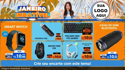 Modelo de TV para TV Horizontal com o tema Janeiro Imbatível para Informática
