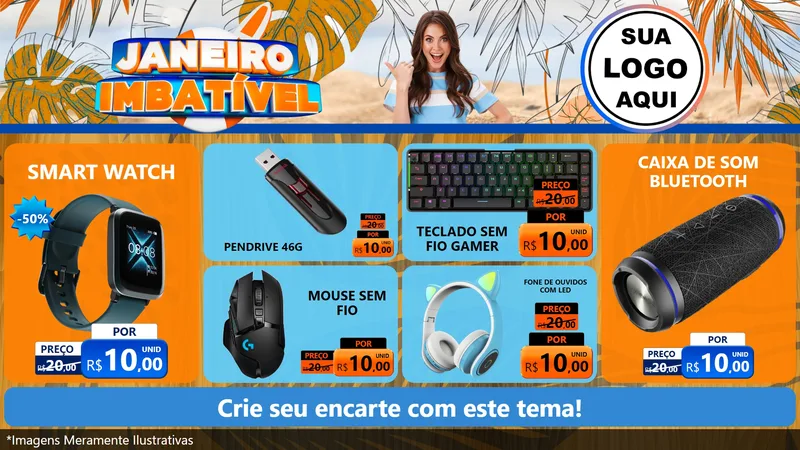 Modelo de TV para TV Horizontal com o tema Janeiro Imbatível para Informática