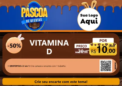 Modelo de Cartaz para Cartaz A4 Horizontal com o tema Páscoa de Ofertas para Farmácia