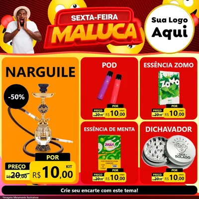 Modelo de Rede Social para Feed Facebook com o tema Sexta-feira Maluca para Tabacaria