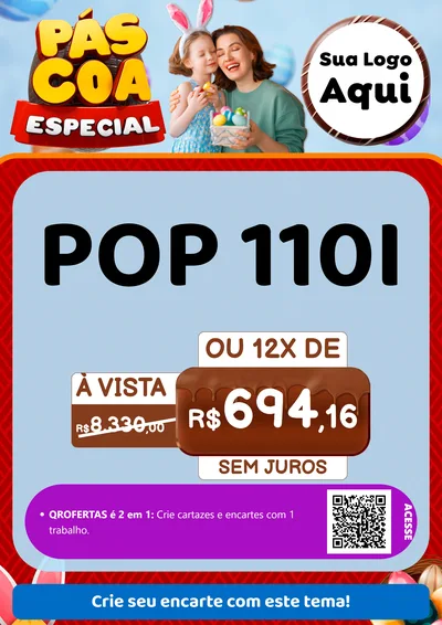 Modelo de Cartaz para Cartaz A4 Vertical com o tema Páscoa Especial para Concessionaria de Motos