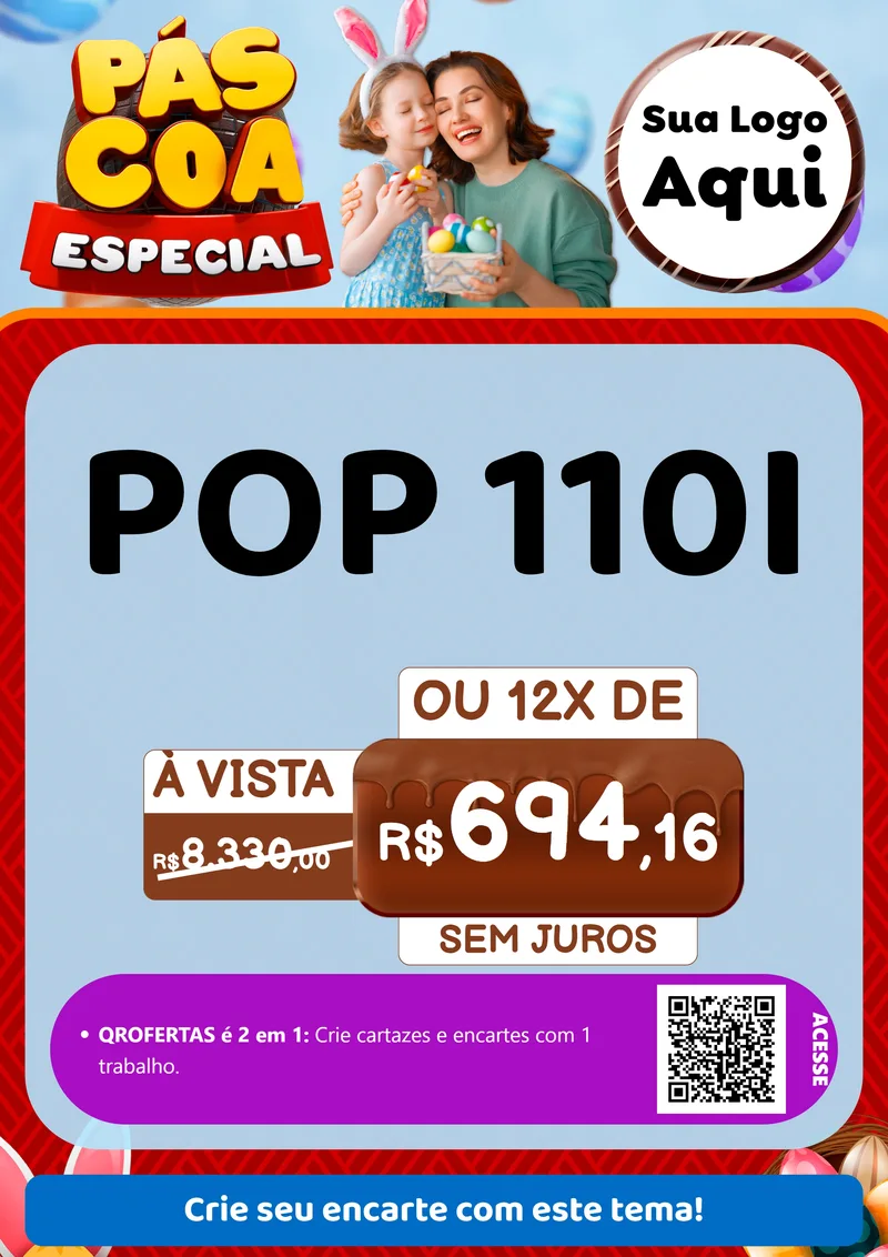 Modelo de Cartaz para Cartaz A4 Vertical com o tema Páscoa Especial para Concessionaria de Motos