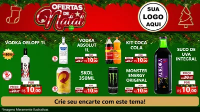Modelo de TV para TV Horizontal com o tema Ofertas de Natal para Distribuidora de bebidas