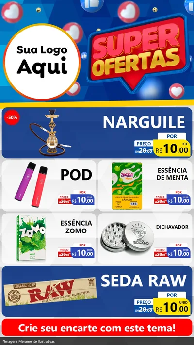 Modelo de TV para TV Vertical com o tema Super Ofertas para Tabacaria