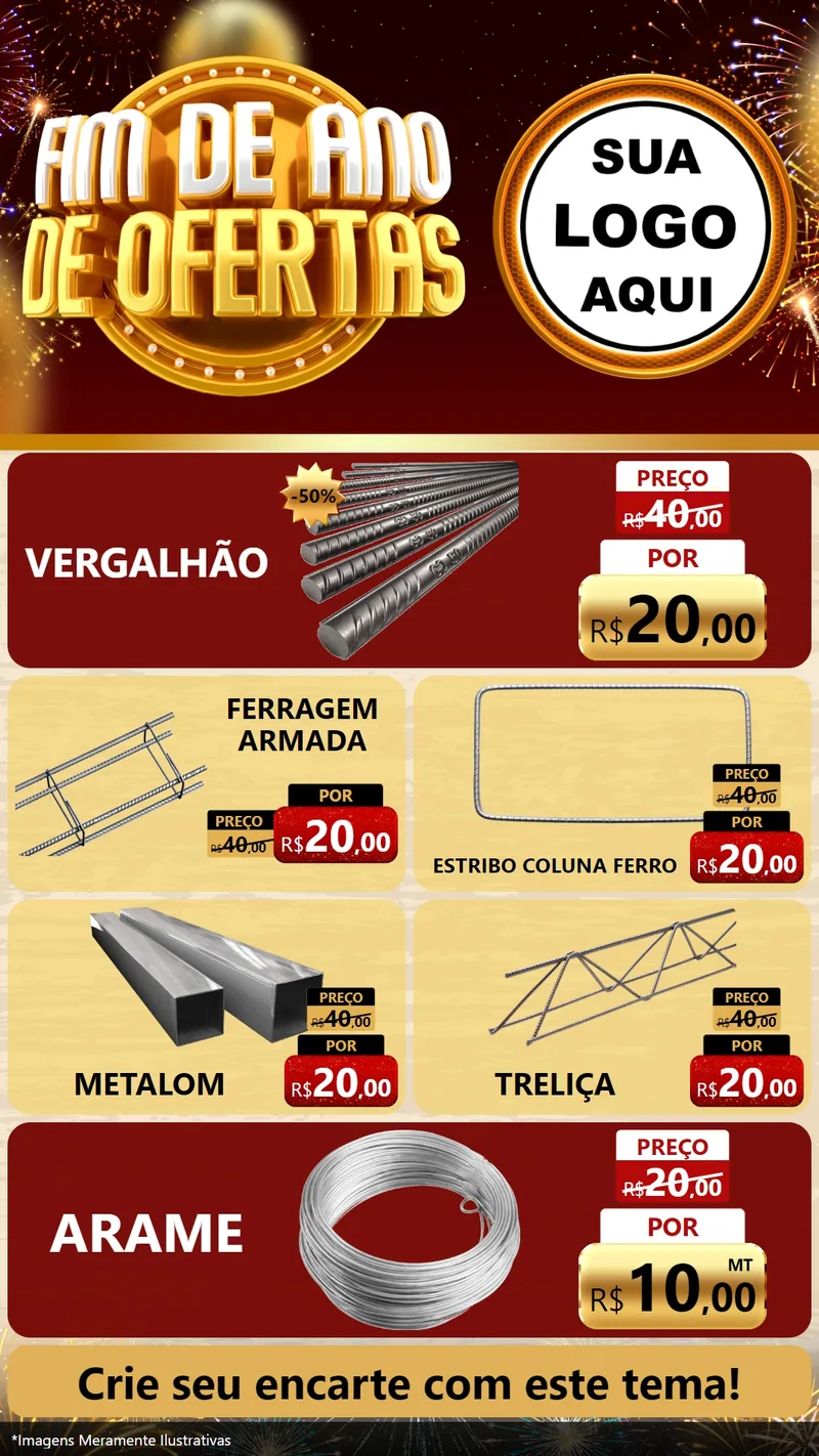 Modelo de TV para TV Vertical com o tema Fim de Ano de Ofertas para Ferragens