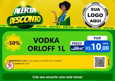 Modelo de Cartaz para Cartaz A4 Horizontal com o tema Alerta de Desconto para Distribuidora de bebidas