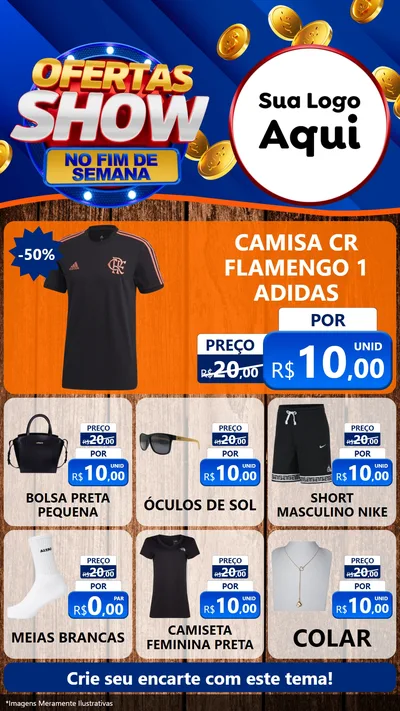 Modelo de Rede Social para Stories com o tema Ofertas Show No Fim De Semana para Roupas e acessórios