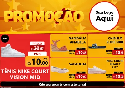 Modelo de Encarte para Encarte A4 Horizontal com o tema Promoção para Calçados