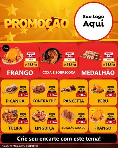 Modelo de Rede Social para Feed Instagram com o tema Promoção para Assados