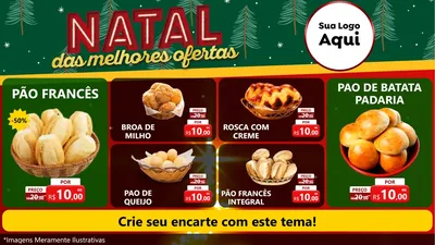 Modelo de TV para TV Horizontal com o tema Natal das Melhores Ofertas para Padaria