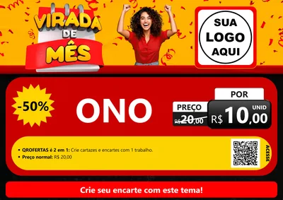 Modelo de Cartaz para Cartaz A4 Horizontal com o tema Virada de Mês para Óticas