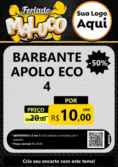 Modelo de Cartaz para Cartaz A4 Vertical com o tema Feriado Maluco para Armarinho e Aviamentos