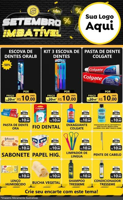 Modelo de Encarte para Encarte Grande com o tema Setembro Imbatível para Higiene Pessoal
