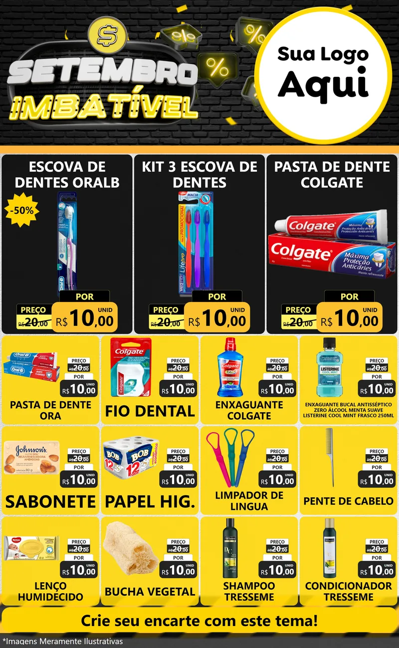 Modelo de Encarte para Encarte Grande com o tema Setembro Imbatível para Higiene Pessoal
