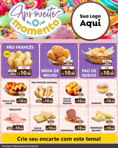 Modelo de Rede Social para Feed Instagram com o tema Aproveite o Momento - Doces para Padaria