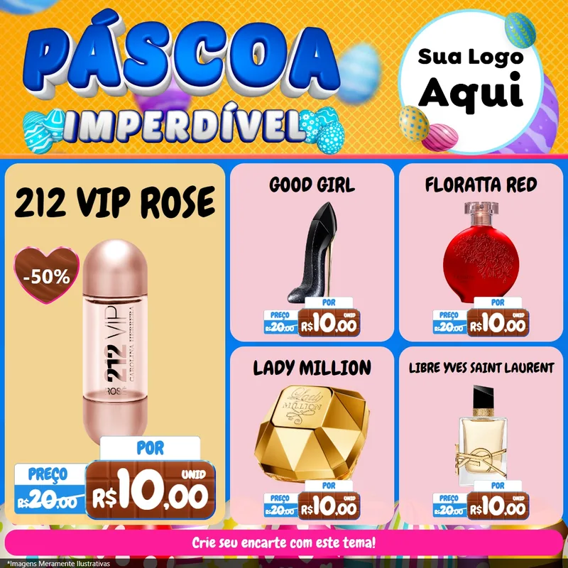 Modelo de Rede Social para Feed Facebook com o tema Páscoa Imperdível para Perfumes