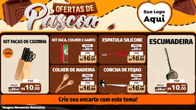 Modelo de TV para TV Horizontal com o tema Ofertas de Páscoa para Utilidades Domésticas