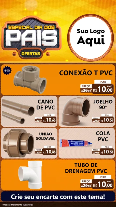 Modelo de TV para TV Vertical com o tema Especial Dia dos Pais para Tubos e conexões