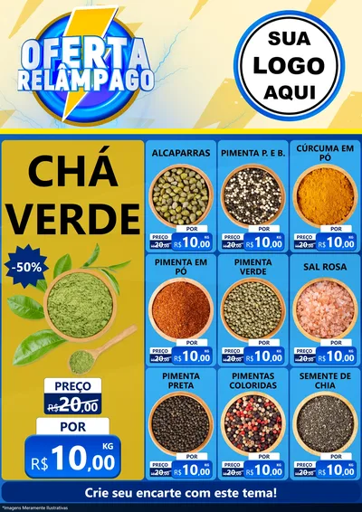 Modelo de Encarte para Encarte A4 Vertical com o tema Oferta Relâmpago para Produtos Naturais