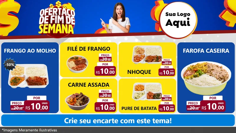 Modelo de TV para TV Horizontal com o tema Ofertaço de Fim de Semana para Restaurante