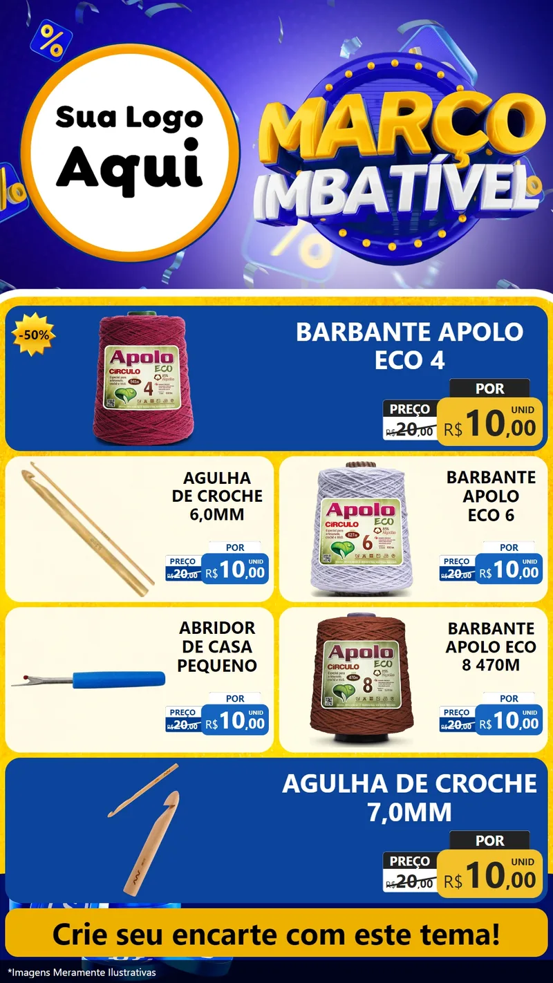Modelo de TV para TV Vertical com o tema Março Imbatível para Armarinho e Aviamentos