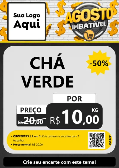 Modelo de Cartaz para Cartaz A4 Vertical com o tema Agosto imbatível para Produtos Naturais
