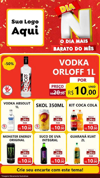 Modelo de Rede Social para Stories com o tema Dia N o Dia Mais Barato do Mês para Distribuidora de bebidas