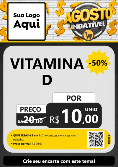 Modelo de Cartaz para Cartaz A4 Vertical com o tema Agosto imbatível para Farmácia