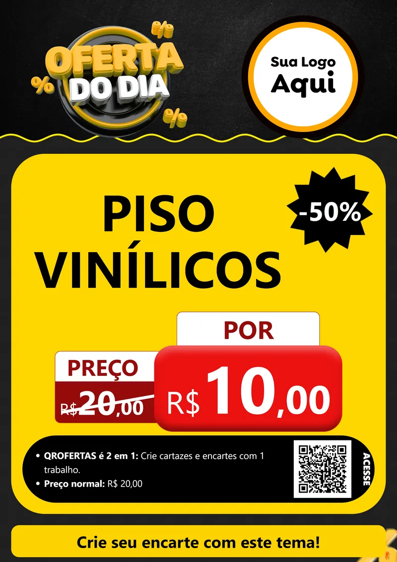 Modelo de Cartaz para Cartaz A4 Vertical com o tema Oferta Do Dia para Material para Construção