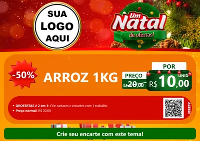 Modelo de Cartaz para Cartaz A4 Horizontal com o tema Um Natal de Ofertas para Supermercado