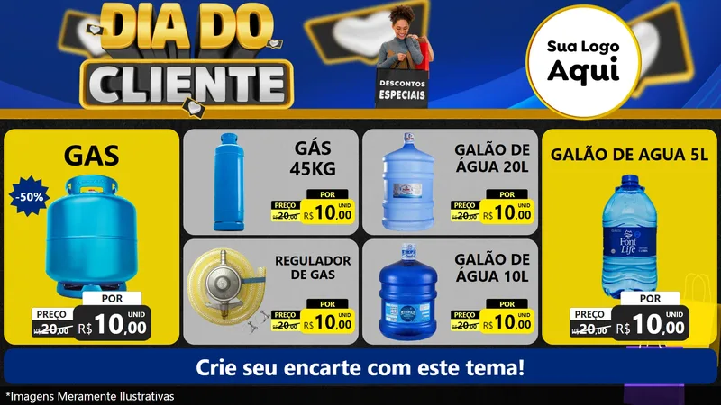 Modelo de TV para TV Horizontal com o tema Dia Do Cliente para Água e gás