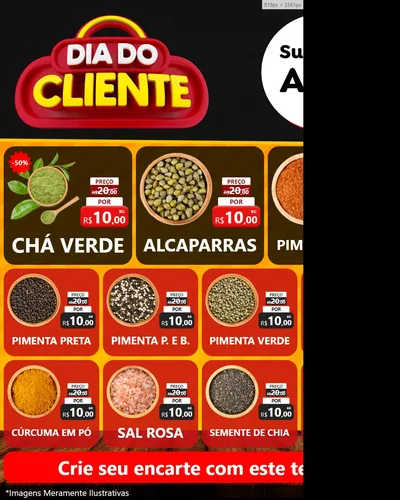 Modelo de Rede Social para Feed Instagram com o tema Dia do Cliente para Produtos Naturais