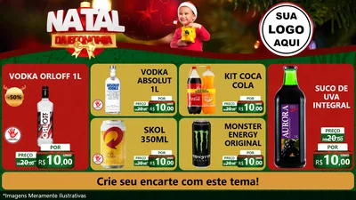 Modelo de TV para TV Horizontal com o tema Natal da Economia para Distribuidora de bebidas