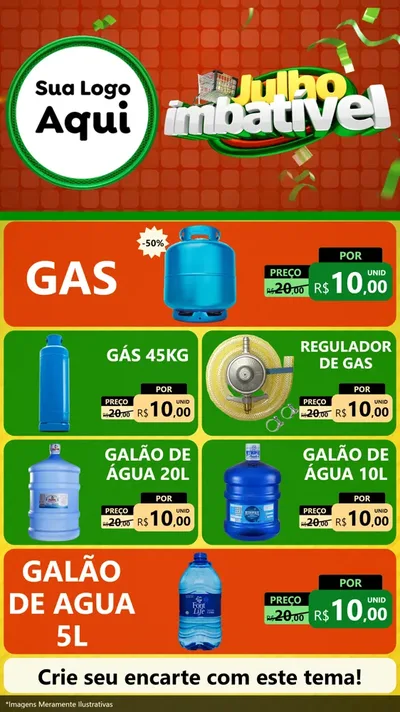 Modelo de TV para TV Vertical com o tema Julho Imbatível para Água e gás