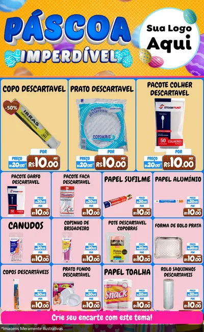 Modelo de Encarte para Encarte Grande com o tema Páscoa Imperdível para Embalagens