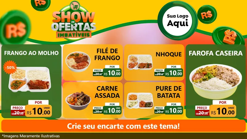 Modelo de TV para TV Horizontal com o tema Show de Ofertas Imbatíveis para Restaurante