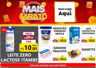 Modelo de Encarte para Encarte A4 Horizontal com o tema Mais Barato para Frios e Laticínios