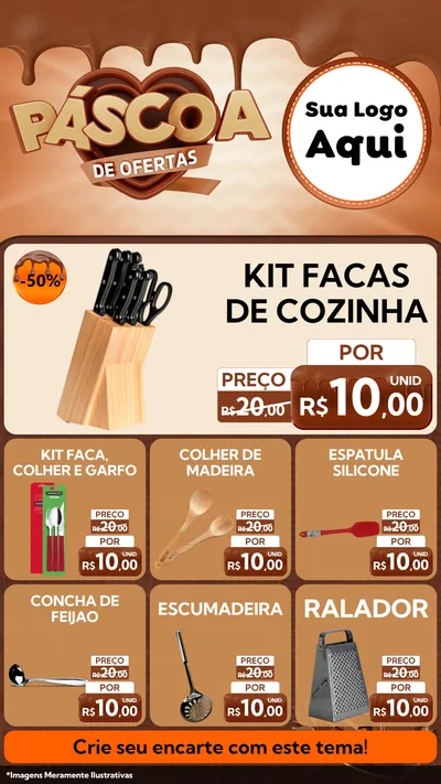 Modelo de Rede Social para Stories com o tema Páscoa de Ofertas para Utilidades Domésticas