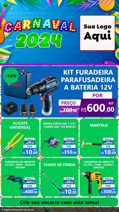 Modelo de Rede Social para Stories com o tema Carnaval 2027 para Maquinas e Ferramentas
