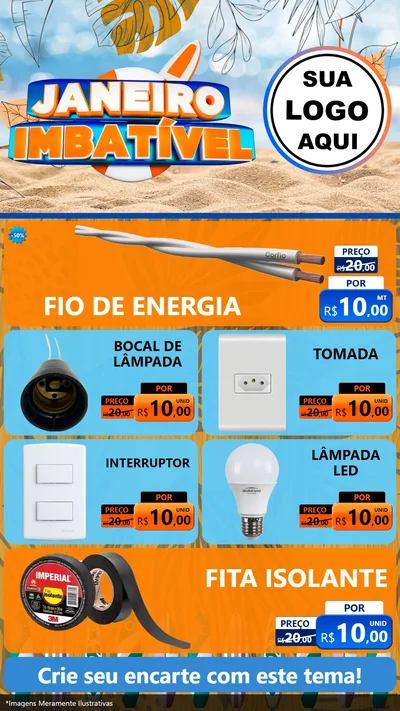 Modelo de TV para TV Vertical com o tema Janeiro Imbatível para Materiais Elétricos