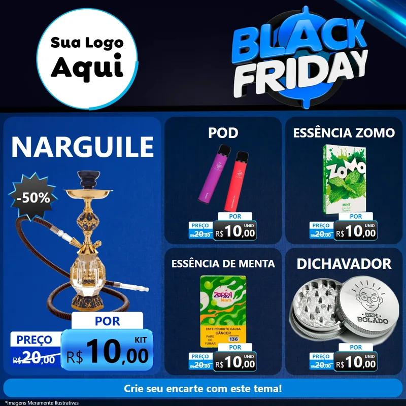 Modelo de Rede Social para Feed Facebook com o tema Black Friday para Tabacaria