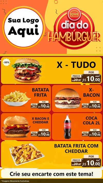 Modelo de TV para TV Vertical com o tema Dia Do Hambúrguer para Hamburgueria