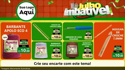 Modelo de TV para TV Horizontal com o tema Julho Imbatível para Armarinho e Aviamentos