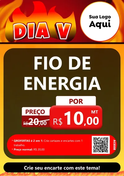 Modelo de Cartaz para Cartaz A4 Vertical com o tema Dia V para Materiais Elétricos