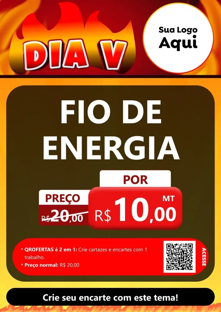 Modelo de Cartaz para Cartaz A4 Vertical com o tema Dia V para Materiais Elétricos