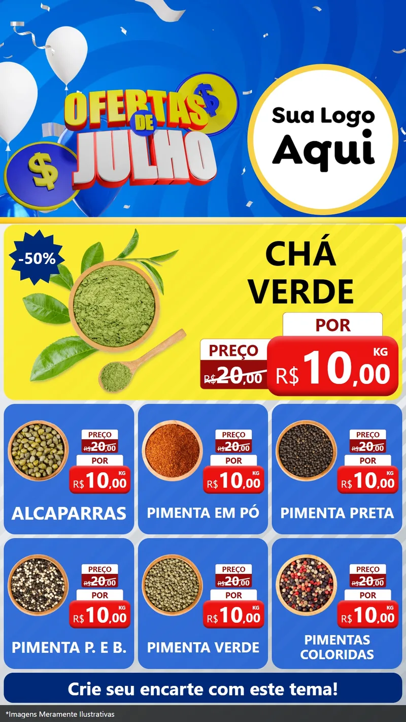 Modelo de Rede Social para Stories com o tema Ofertas de Julho para Produtos Naturais