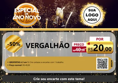 Modelo de Cartaz para Cartaz A4 Horizontal com o tema Especial de Ano Novo para Ferragens
